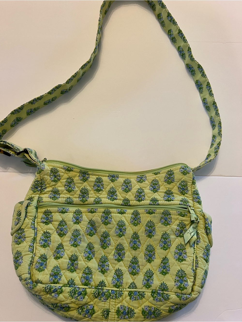 Vera Bradley Light Green Quilted Floral Crossbody